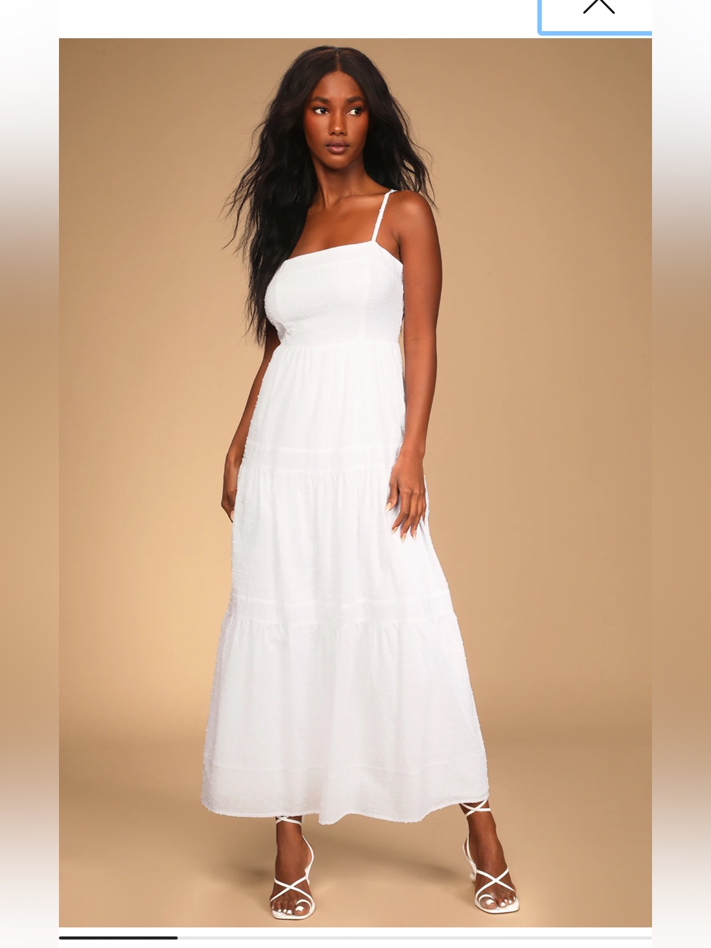 Lulu’s Sunny Situation White & Pink Swiss Dot Tiered Maxi Dress Size Small